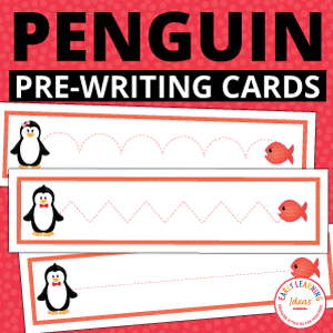 penguin pre-writing activity cards