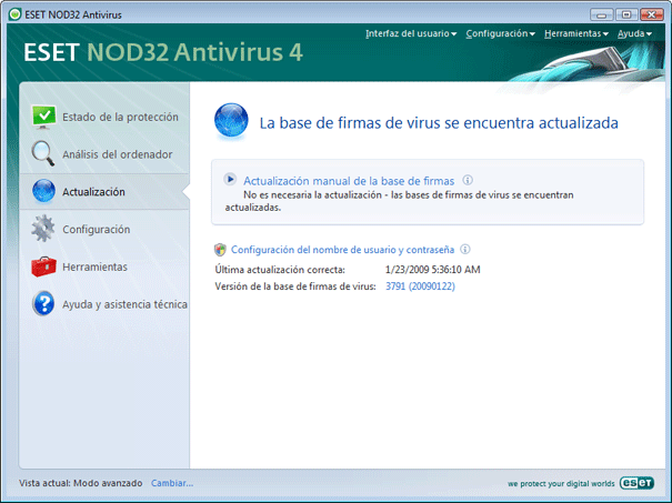 Actualizar Base De Firmas De Virus Eset NOD32 Antivirus 8