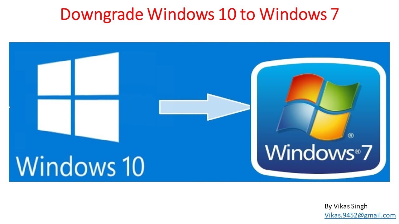 How To Downgrade To Windows 7