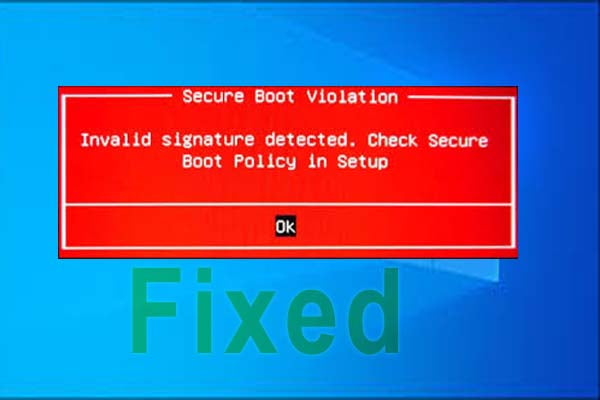 How To Fix Secure Boot Violation Windows 10