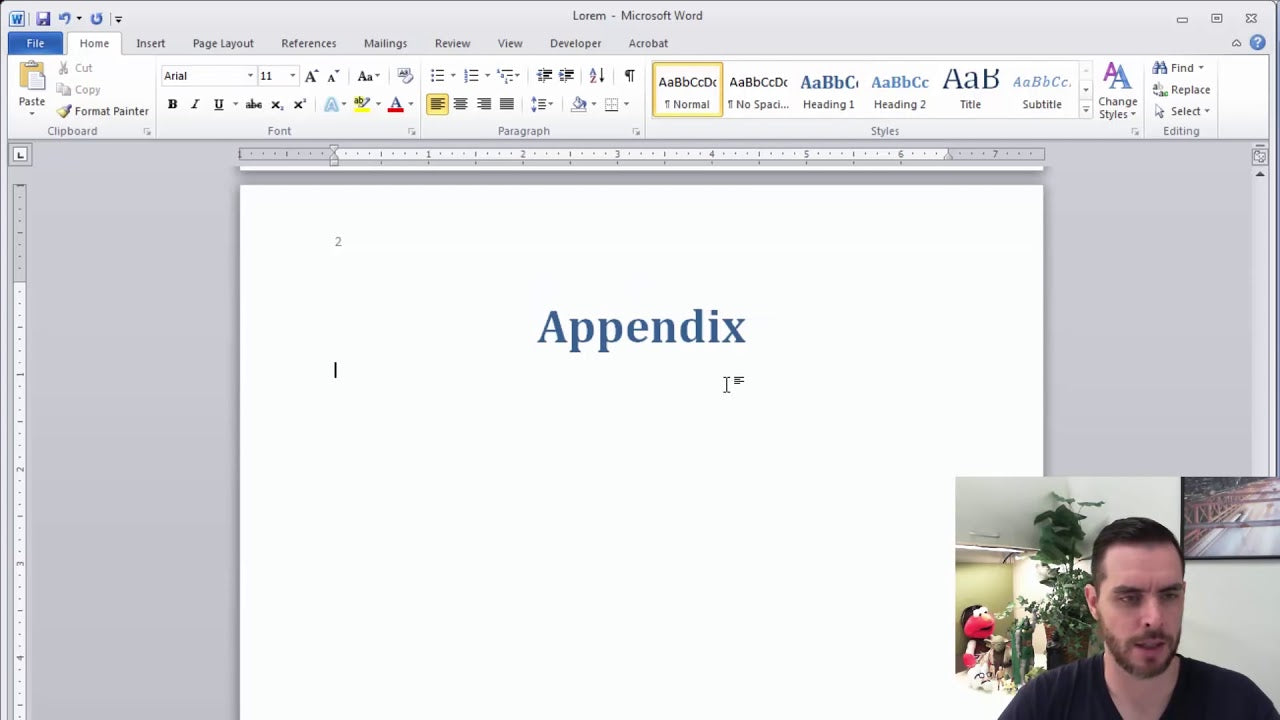 How To Make An Appendix In Microsoft Word