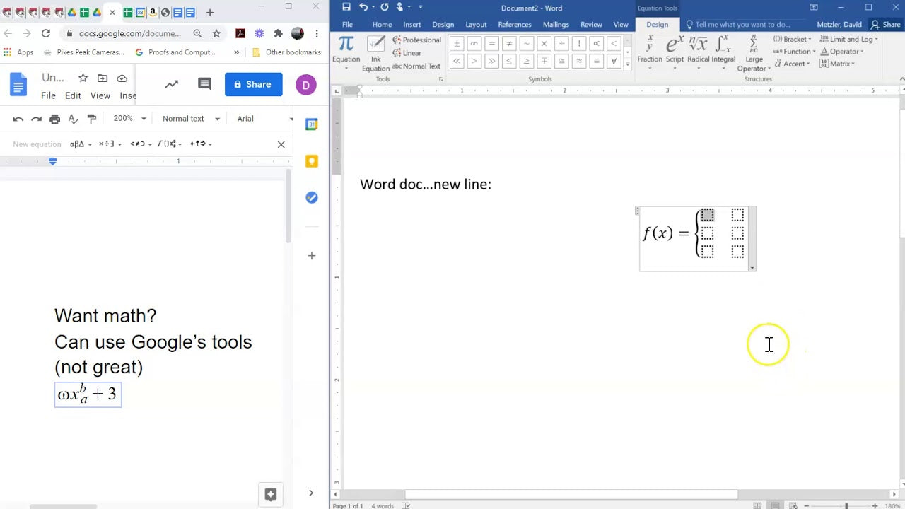 How To Write A Piecewise Function In Microsoft Word