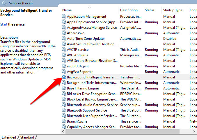 Problem With Bits Service Windows 11