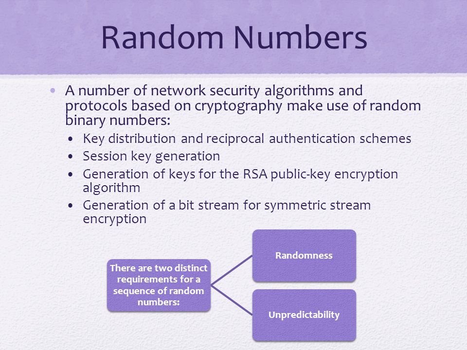 Random Number Generation In Cryptography And Network Security