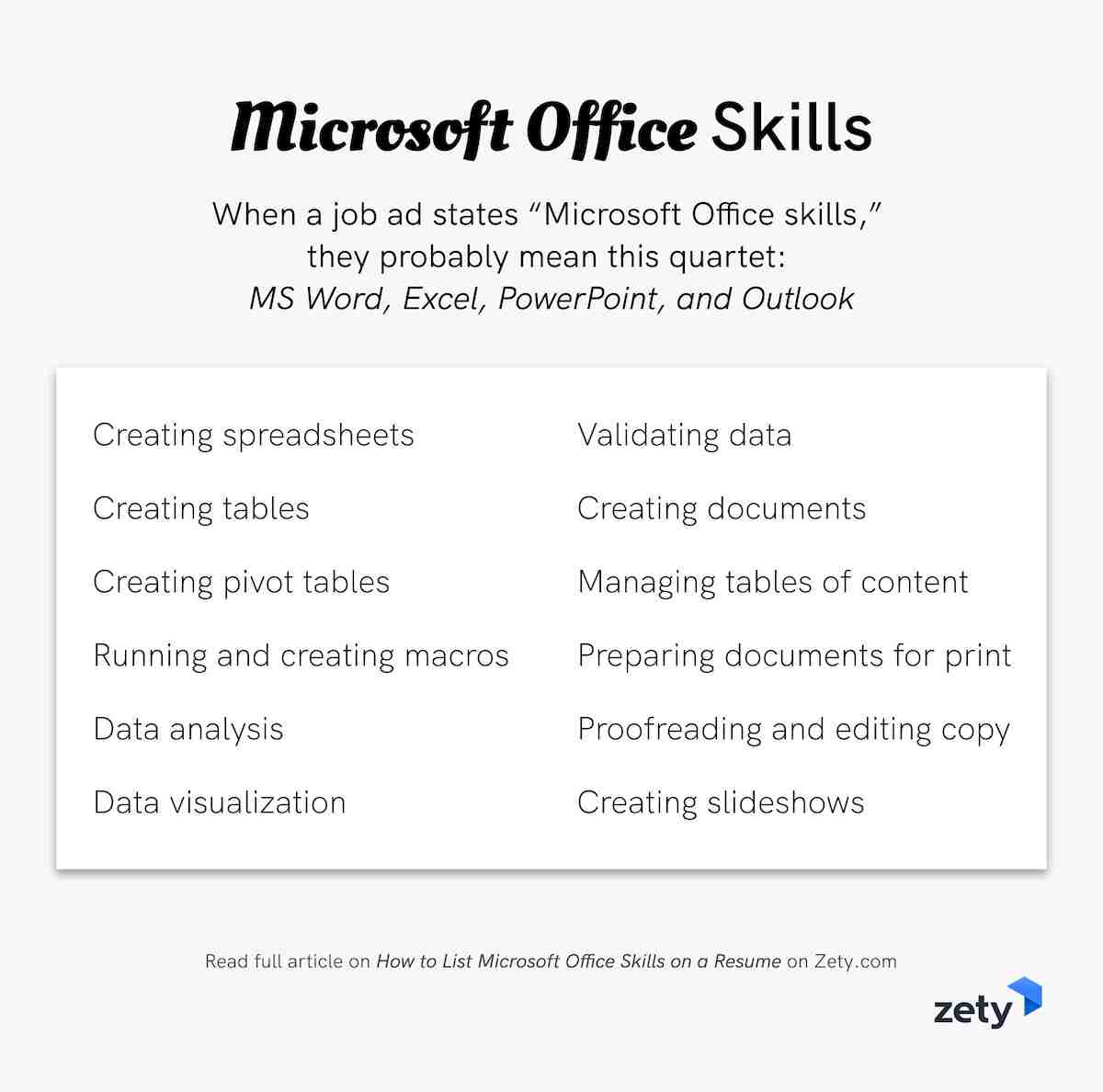 What Do You Call Microsoft Office Skills
