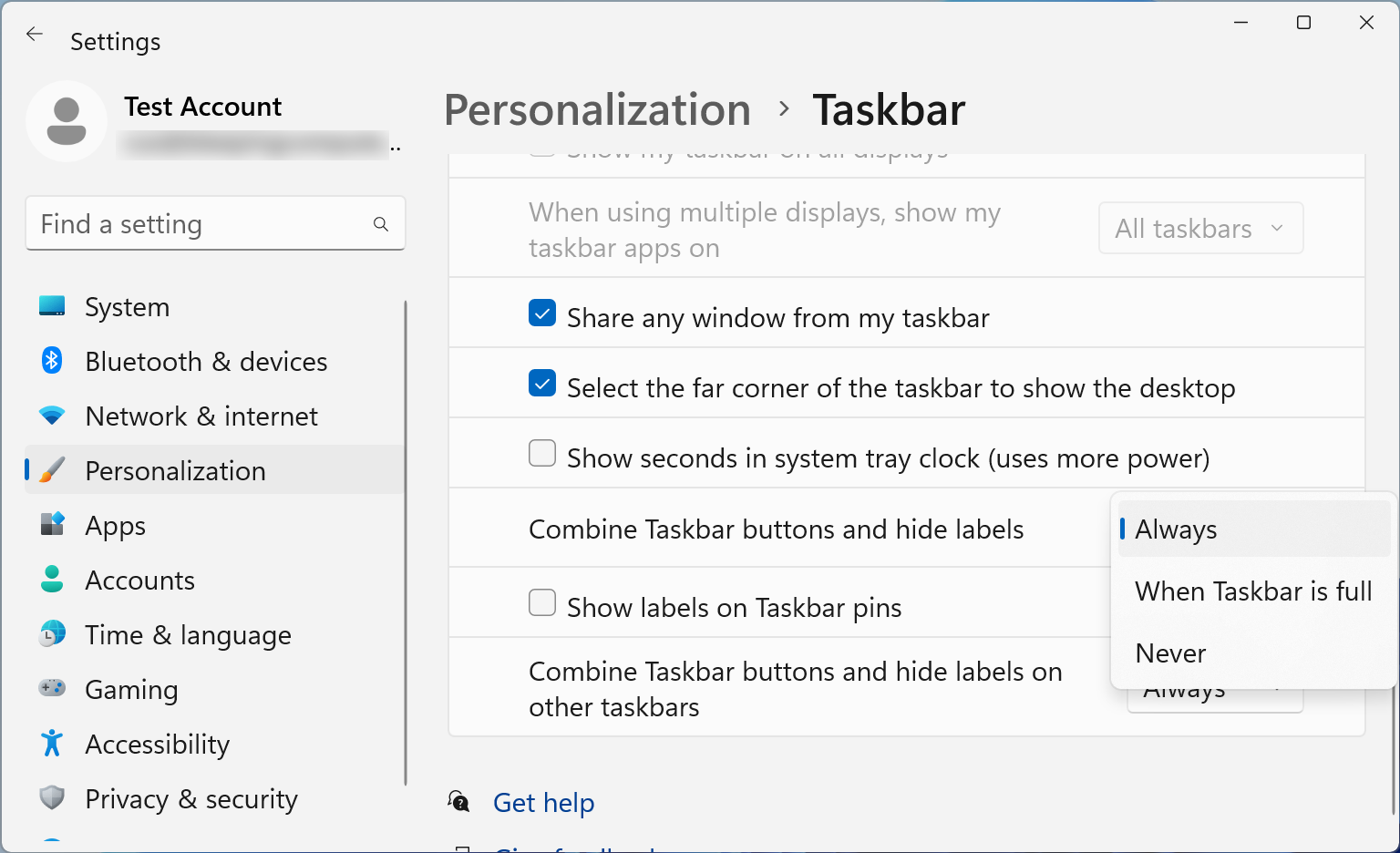 Windows 11 Taskbar Grouping Disable