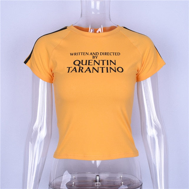 quentin tarantino yellow crop top