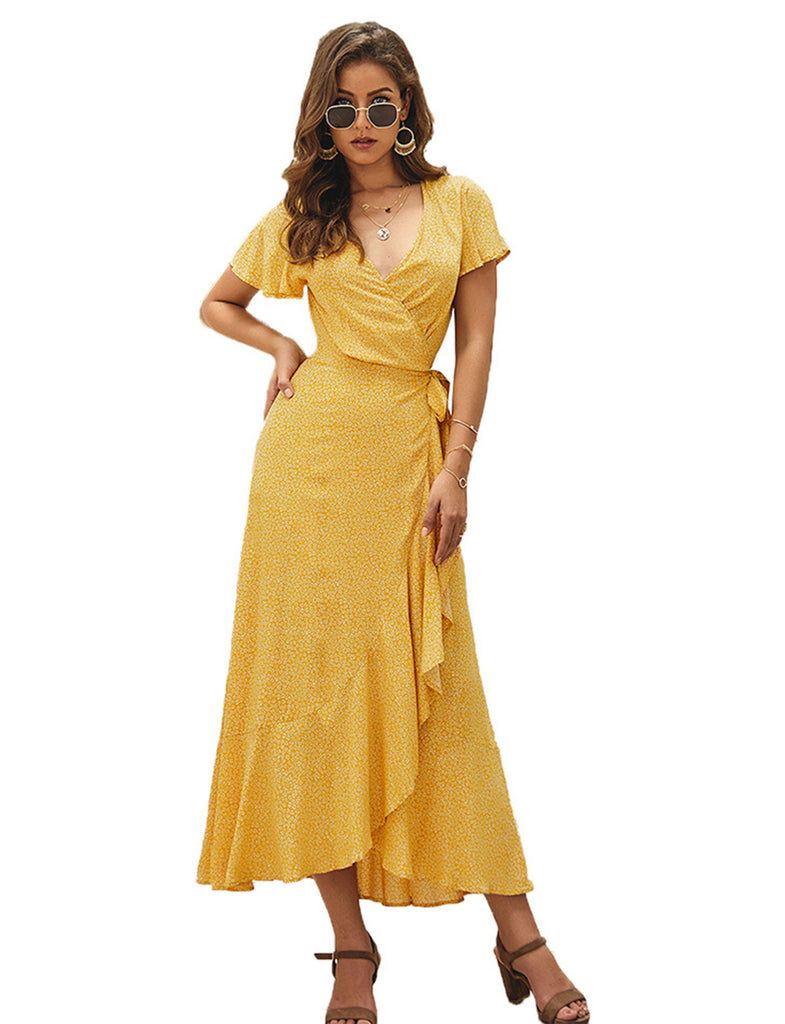 flowy yellow maxi dress