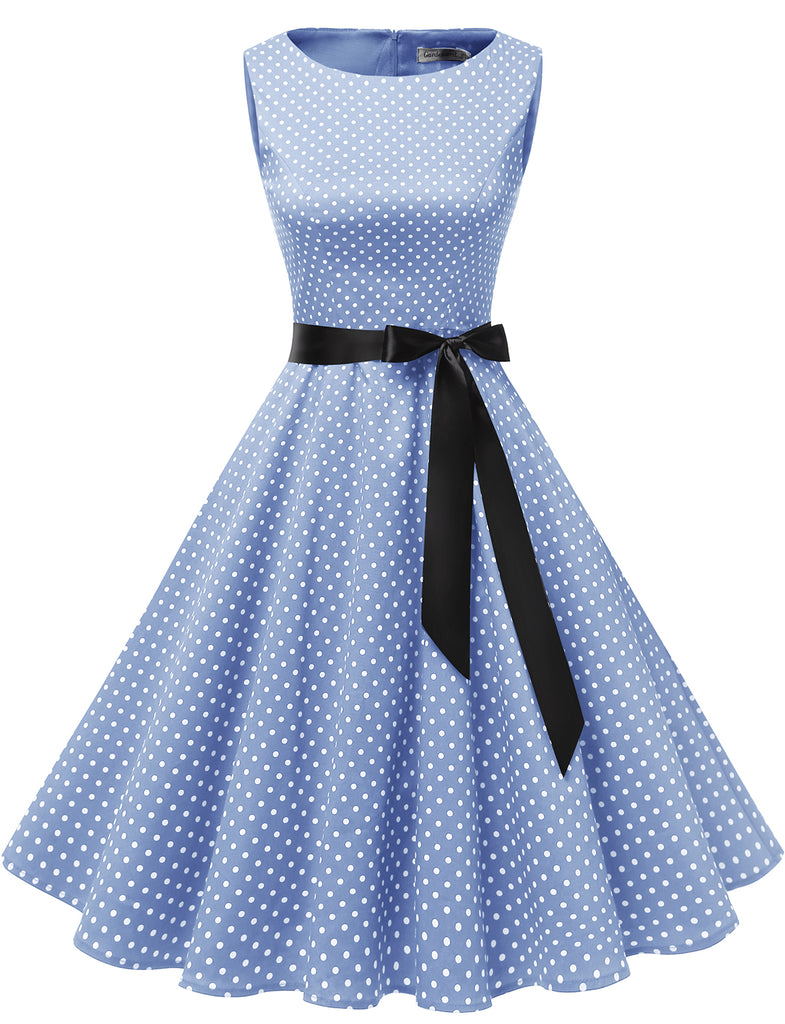 Little White Polka Dot Audrey Hepburn 1950S Style Vintage Dress | Gardenwed