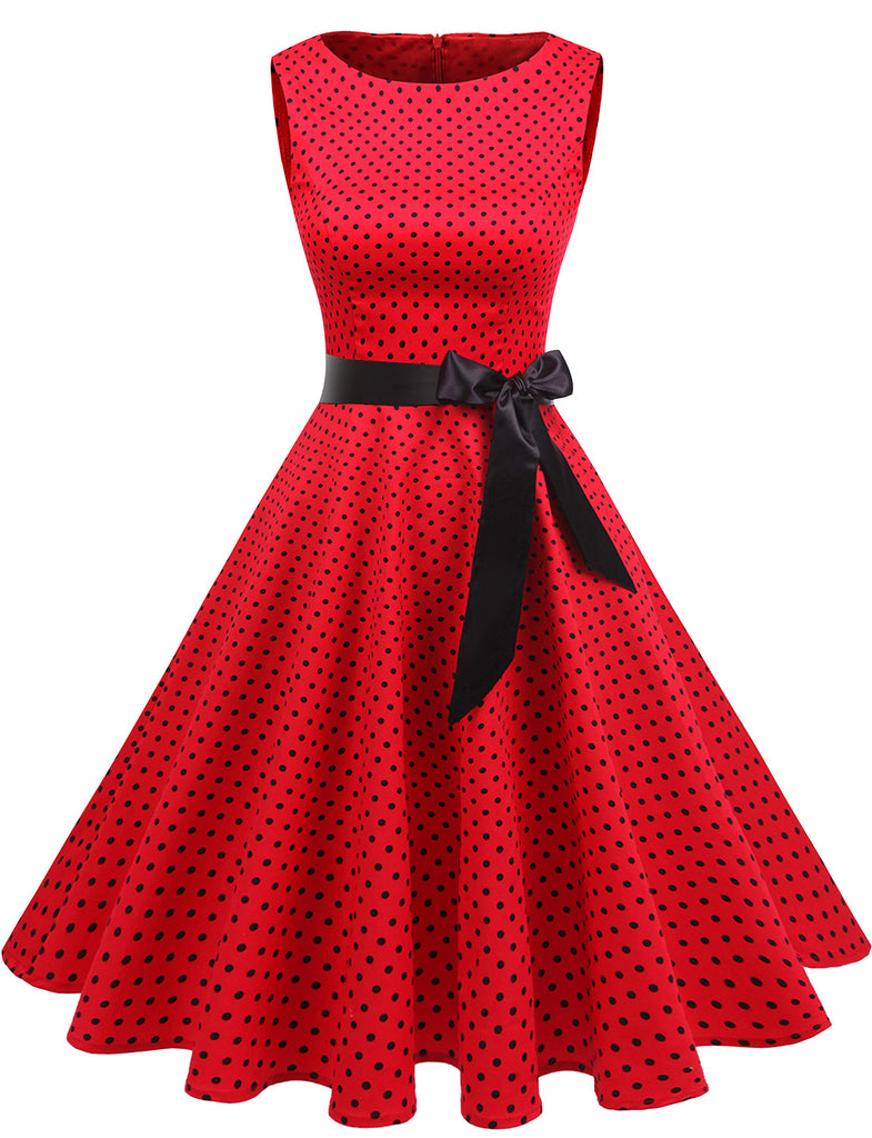1950S Style Audrey Hepburn Polka Dot Dress Classic Vintage Dresses |  Gardenwed