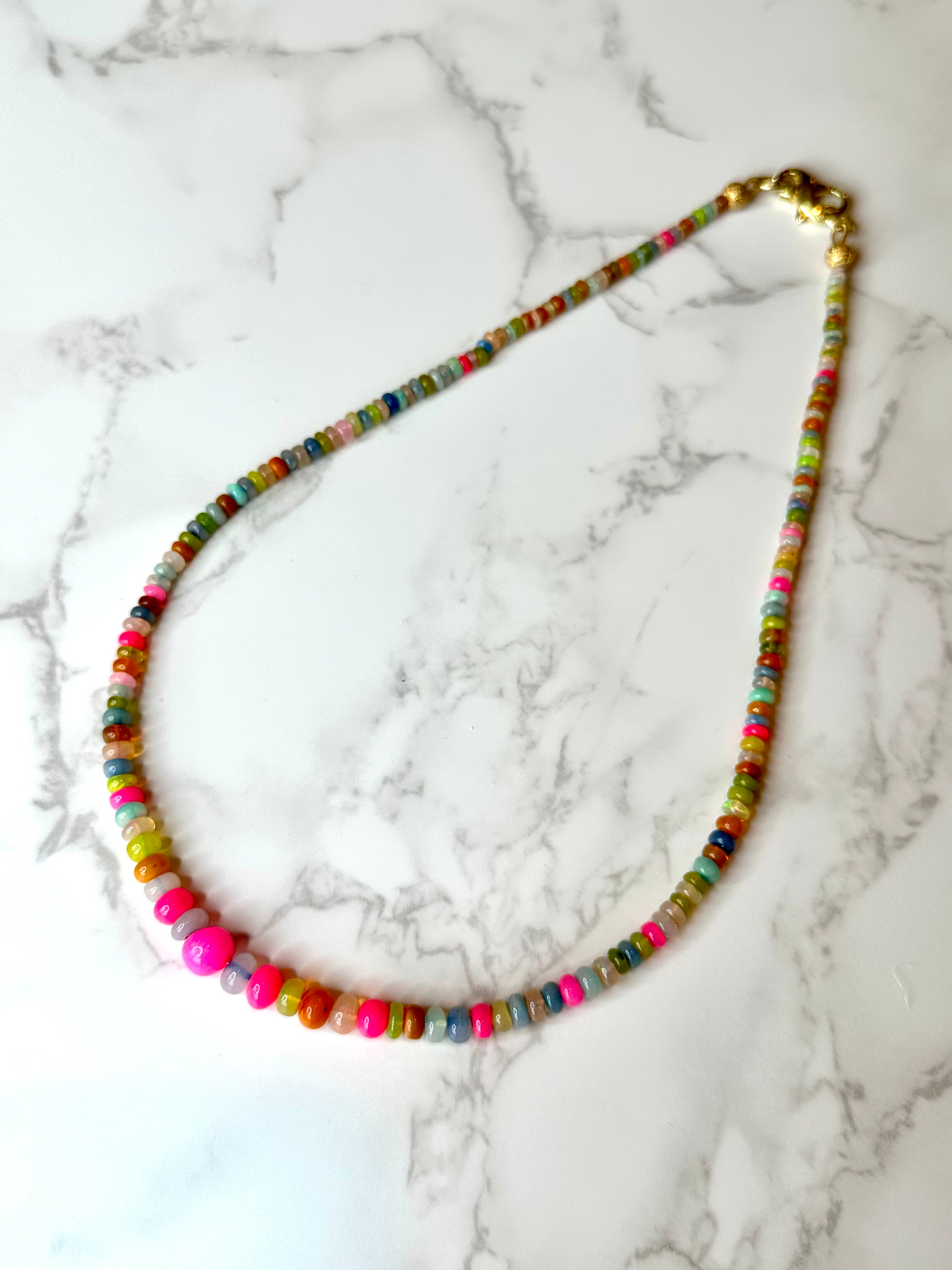 Neon Ethiopian Opal Disco Necklace 4