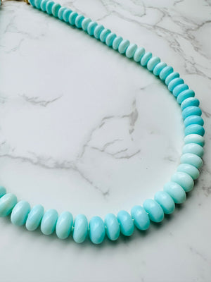 Smooth Aqua Peruvian Blue Opal Necklace - Menagerie Boutique