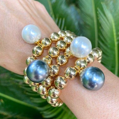 14K Gold Filled Bead Ball Stretch Bracelet by Menagerie