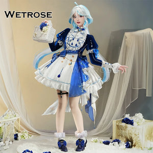 【Wetrose】In Stock Focalors Furina Doujin Cosplay Costume SR Fontaine Hydro Waltz Dress Lolita Full Set Wig Halloween Xmas - CosCouture
