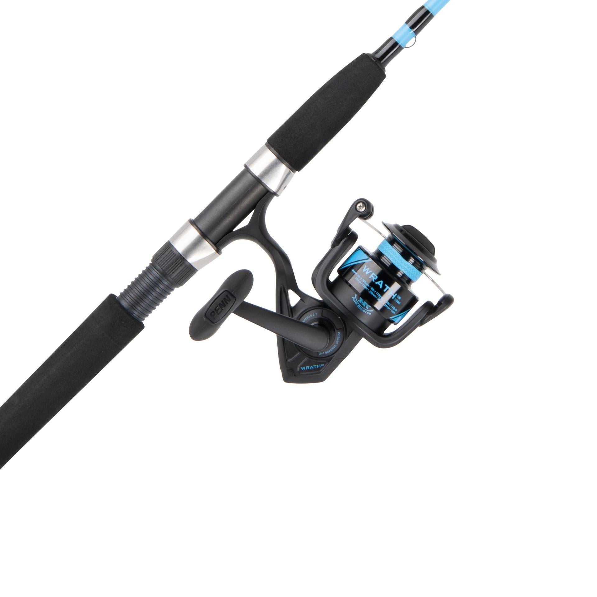 PENN Battle Spinning Reel And Fishing Rod Combo Kit With Spare Spool And Reel Cover, Black, 6000 - 9 - Medium Heavy - 2pc