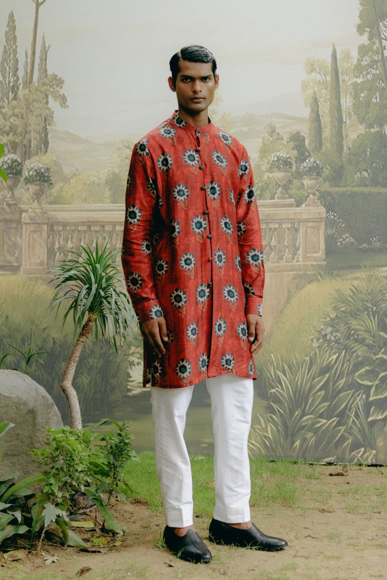 Ruby red kurta set