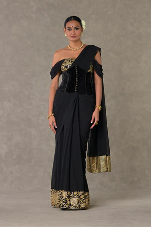 Black Neel- Kamal Corset Saree With Corset - Studio East6