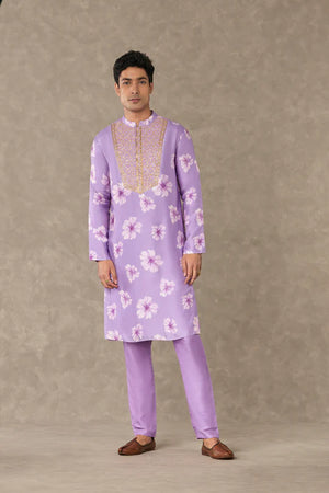 Lilac Parijat Kurta Set With Pants - Studio East6