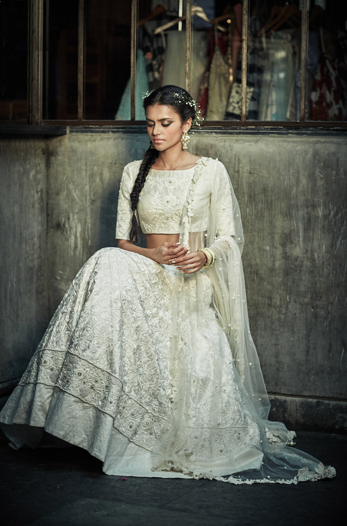 ivory bridal lehenga