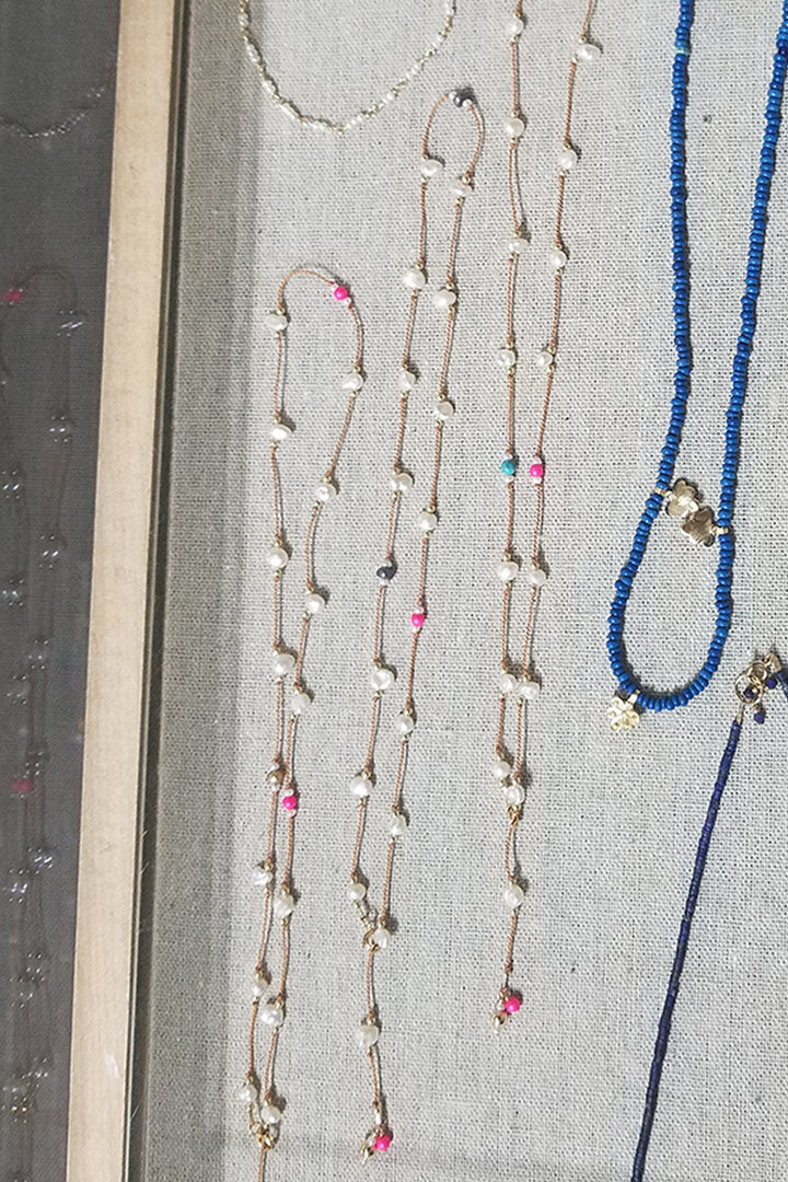 Cobamae Silk Cord Pearl Necklace - Natural