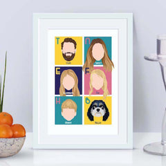 6 Person Customised Family Print