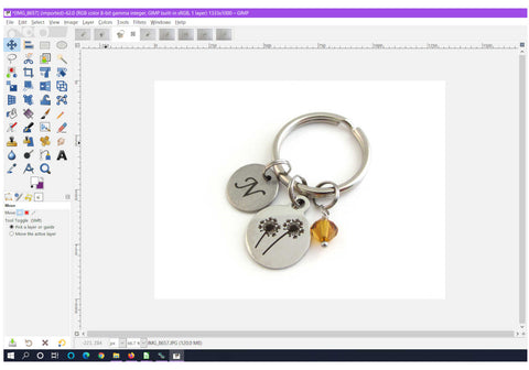 Editing Keyring Product Photos In GIMP