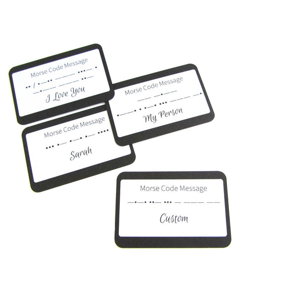 example morse code message cards showing morse code message and its meaning