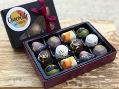 box of 12 hand painted chocolates