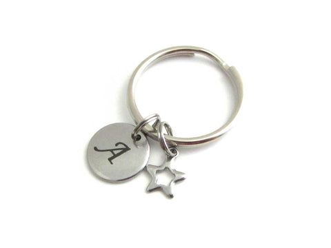 Initial Letter Keyring, Personalised Charm Keychain – Purple Wyvern Jewels