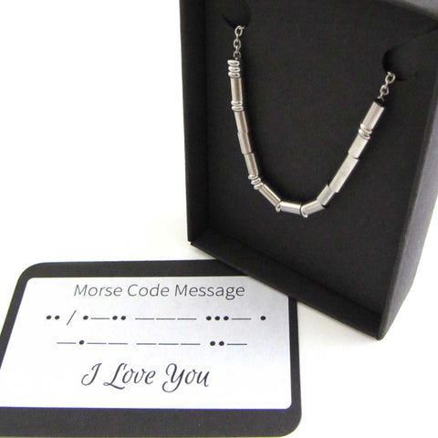 Buy 143 Morse Code, I Love You, Boyfriend Custom Jewelry Wife / Girlfriend  Husband Secret Message, Bracelet Gift, Men Gift, Personalized for Man  Online in India - Etsy