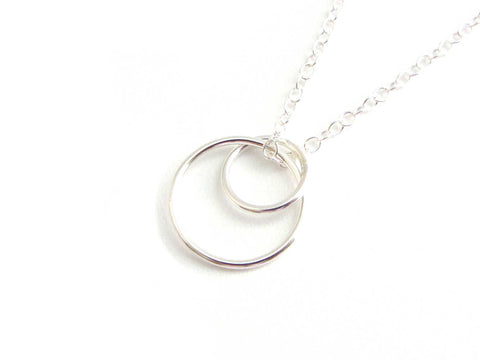 Rustic Hammered Sterling Silver Circle Pendant Necklace - Modern Earthy  Organic Silver Jewelry $105.00