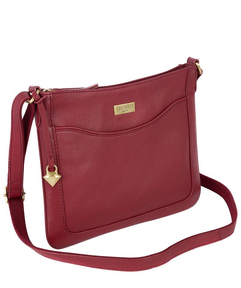 Cultured London Leather Crossbody Bag - Margo | Ruby Red Leather Cross ...