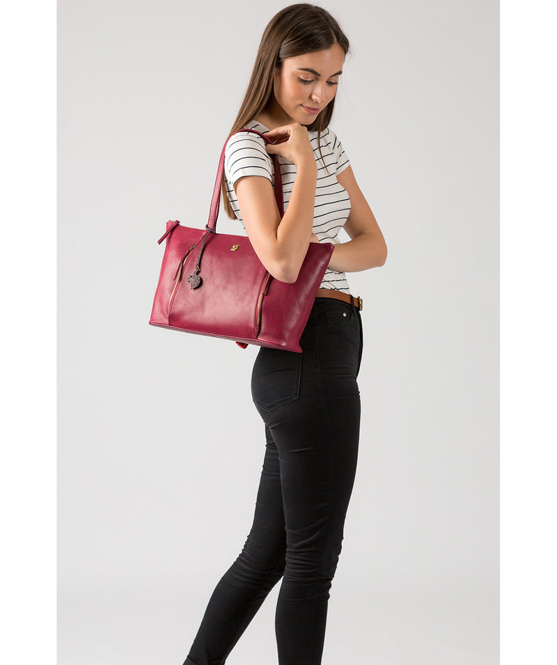 Pink Leather Tote Bag 'Clover' by Conkca London – Pure Luxuries London
