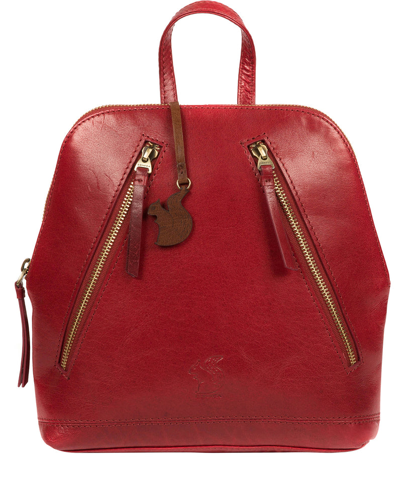 'Zoe' Chilli Pepper Leather Backpack image 1