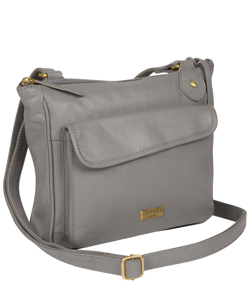 Grey Leather Crossbody Bag 'Aria' by Cultured London – Pure Luxuries London