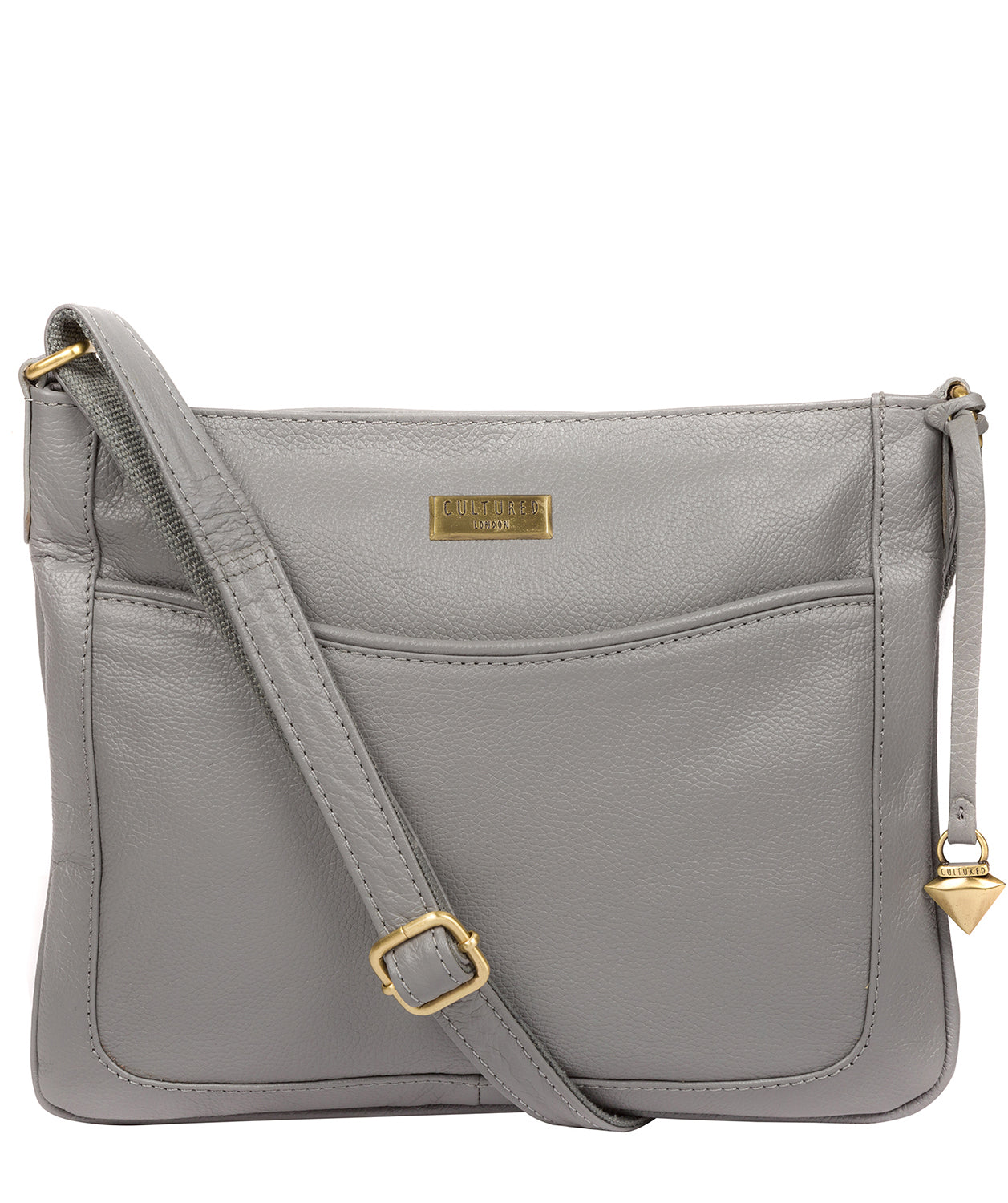 Grey Leather Crossbody Bag 'Mireya' by Cultured London – Pure Luxuries ...