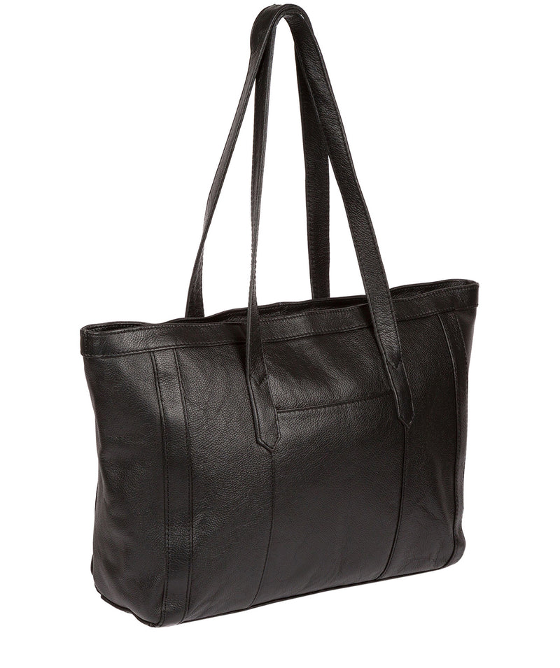 Farah' Black Leather Tote Bag image 3
