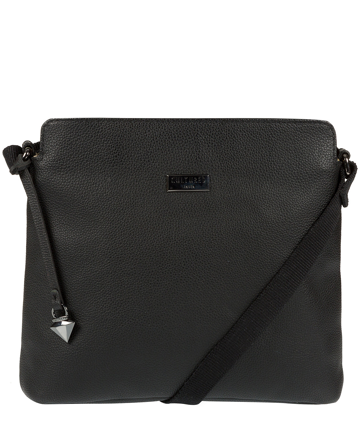 Black Leather Shoulder Bag 'Solair' by Cultured London – Pure Luxuries ...