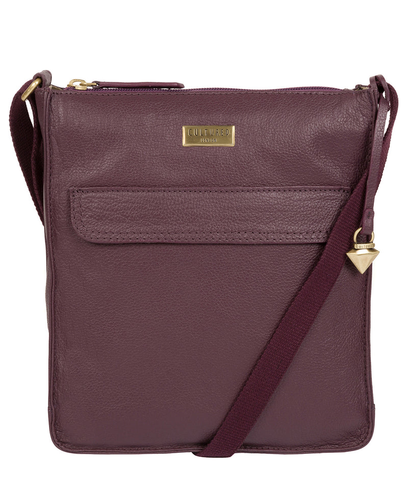 Cultured London Leather Crossbody Bag Purple - Sarah | Fig Leather ...