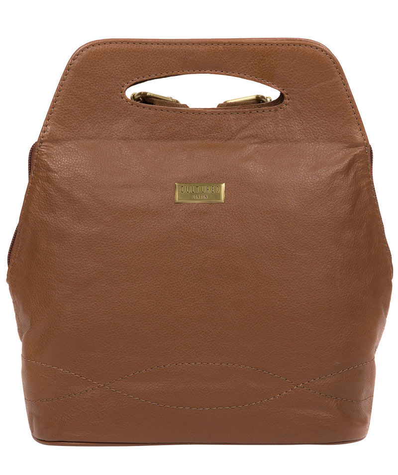 Tan Leather Backpack 'Priya' by Cultured London – Pure Luxuries London