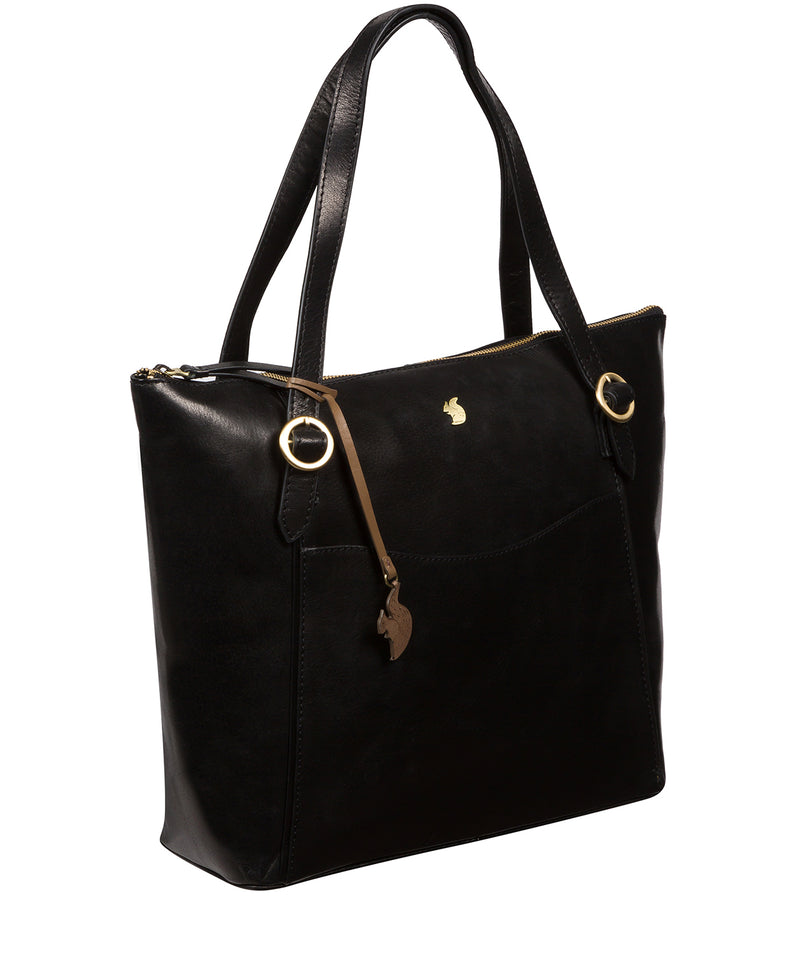 Black Leather Tote Bag 'Mondo' by Conkca London – Pure Luxuries London