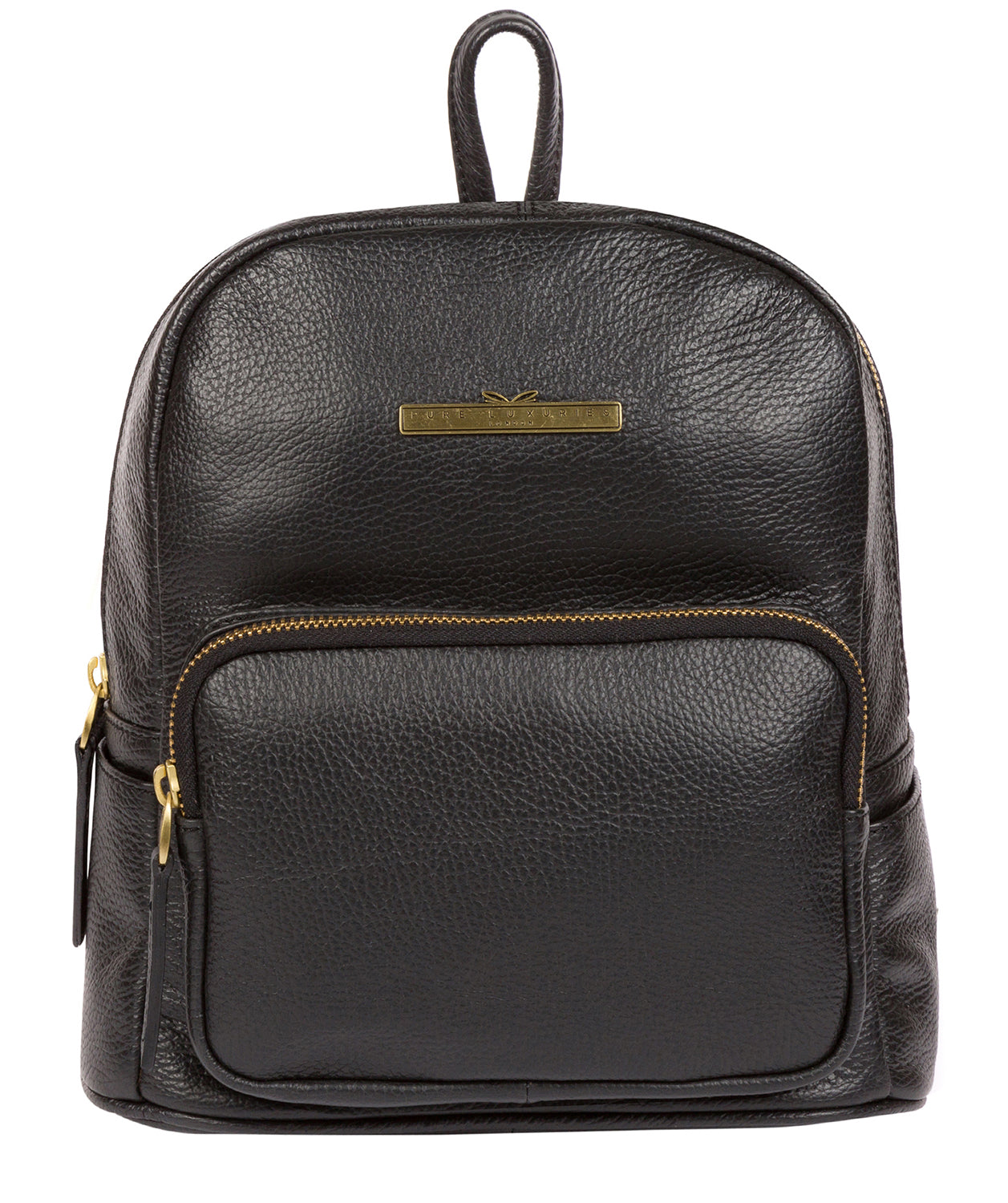 Black Leather Backpack 'Lois' by Pure Luxuries – Pure Luxuries London