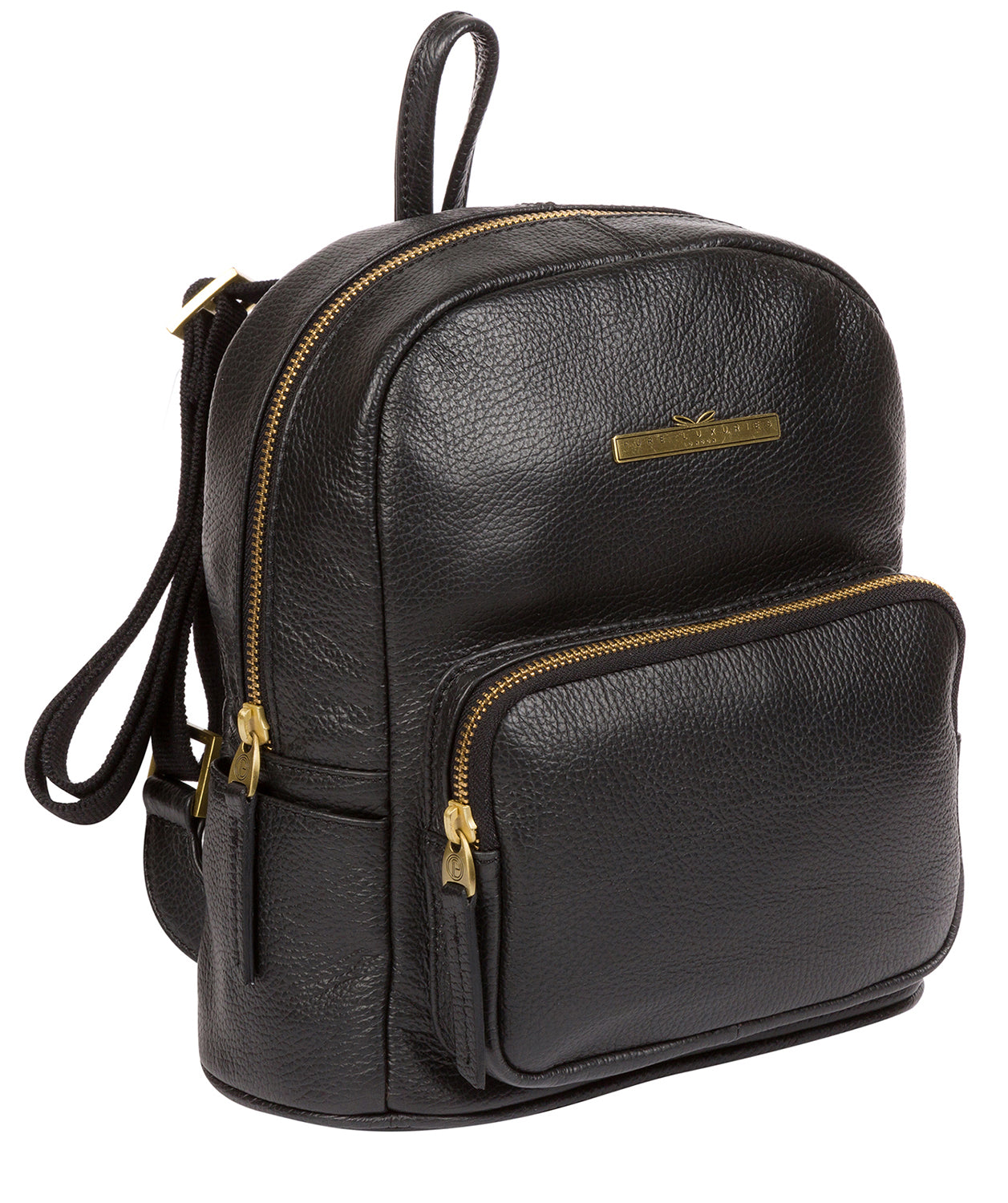 Black Leather Backpack 'Lois' by Pure Luxuries – Pure Luxuries London