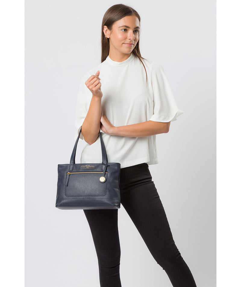 Blue Leather Handbag 'Adley' by Pure Luxuries – Pure Luxuries London