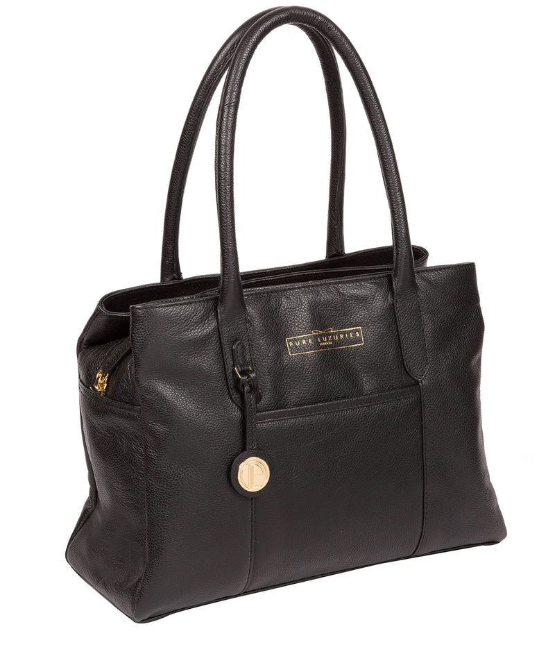 Black Leather Handbag 'Chatham' by Pure Luxuries – Pure Luxuries London