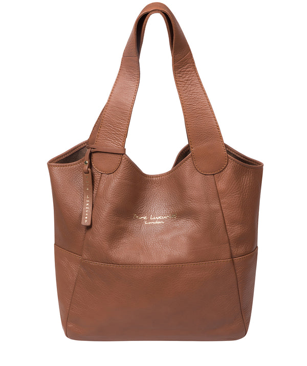 Pure Luxuries London Saddle Tan 'Hatton' Leather Tote Bag - Handbags