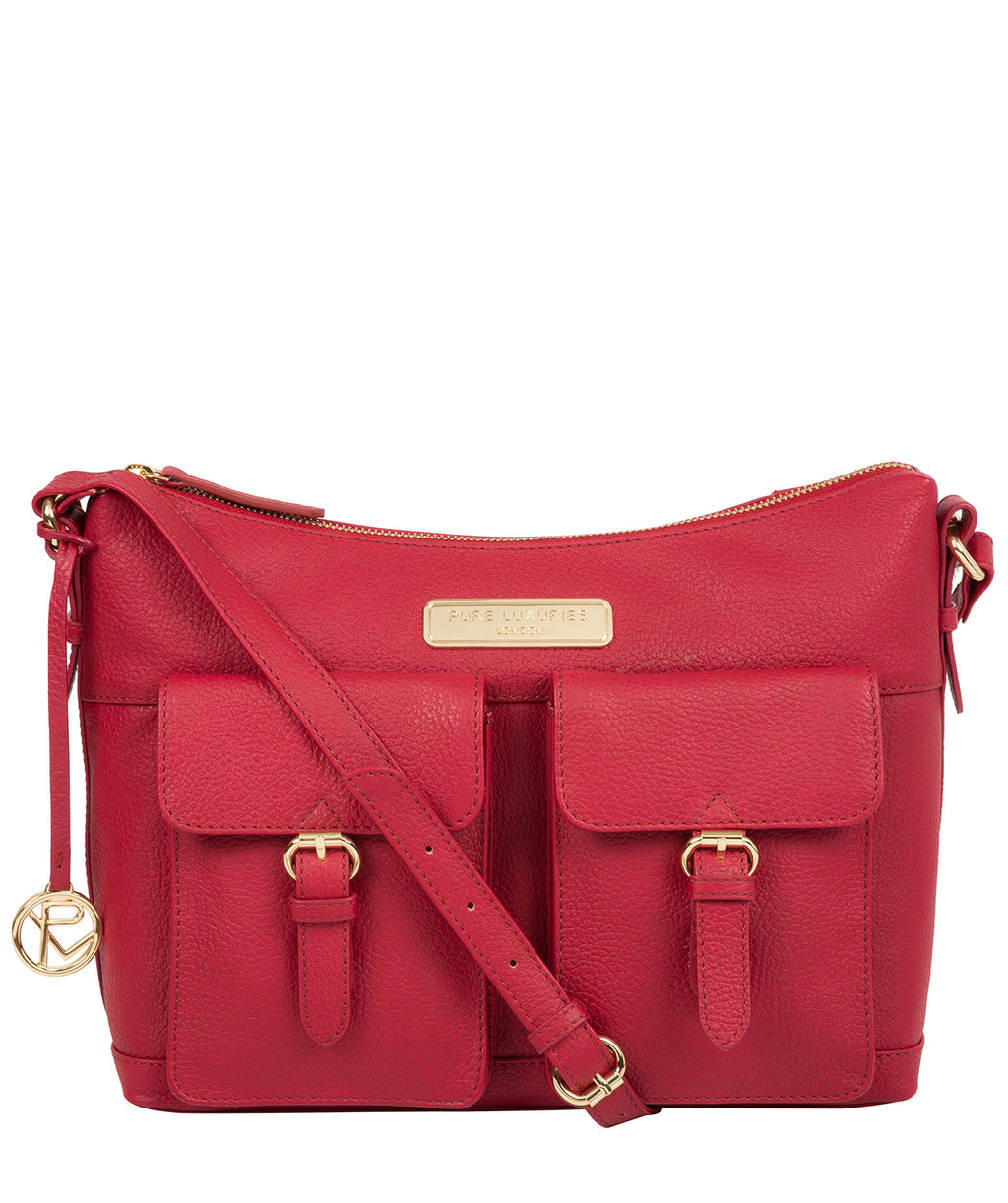 Red Leather Shoulder Bag 'Jenna' by Pure Luxuries – Pure Luxuries London