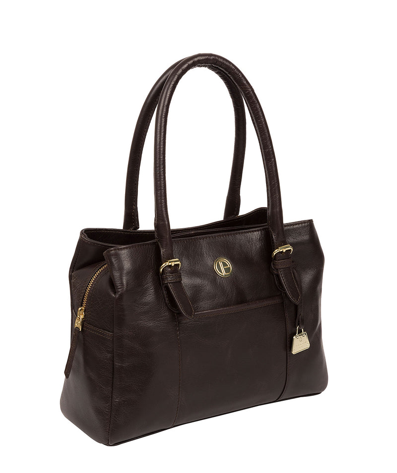 Brown Leather Handbag 'Fleur' by Pure Luxuries – Pure Luxuries London
