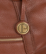 'Carly' Dark Tan Leather Medium Tote Bag image 4