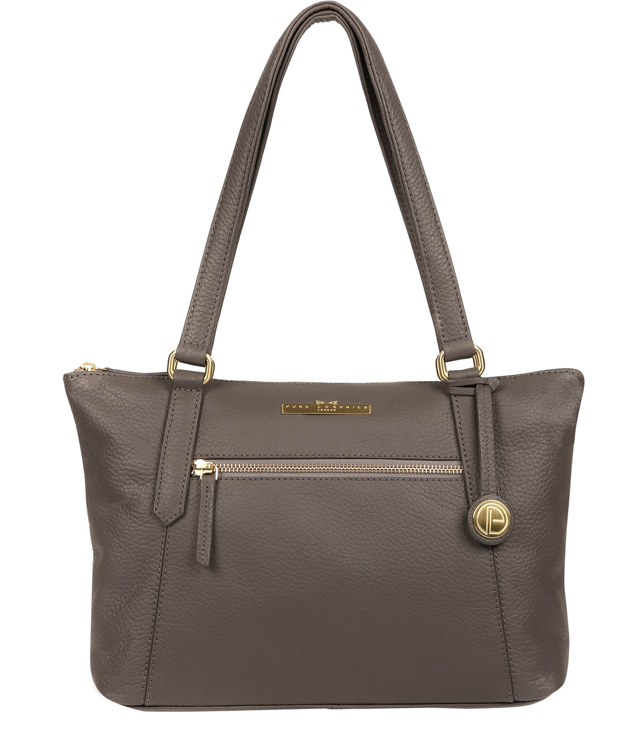 Grey Leather Handbag 'Laurel' by Pure Luxuries – Pure Luxuries London